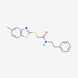 2-[(5-methyl-1,3-benzothiazol-2-yl)sulfanyl]-N-(2-phenylethyl)acetamide