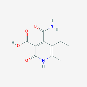 molecular formula C10H12N2O4 B11060853 4-Carbamoyl-5-ethyl-6-methyl-2-oxo-1,2-dihydropyridine-3-carboxylic acid 