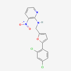 molecular formula C16H11Cl2N3O3 B11060867 N-{[5-(2,4-dichlorophenyl)furan-2-yl]methyl}-3-nitropyridin-2-amine 