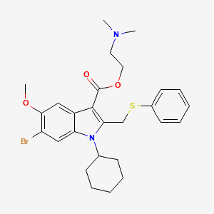 2-(dimethylamino)ethyl 6-bromo-1-cyclohexyl-5-methoxy-2-[(phenylsulfanyl)methyl]-1H-indole-3-carboxylate