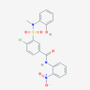 molecular formula C20H16ClN3O6S B11060891 4-chloro-3-[(2-hydroxyphenyl)(methyl)sulfamoyl]-N-(2-nitrophenyl)benzamide 