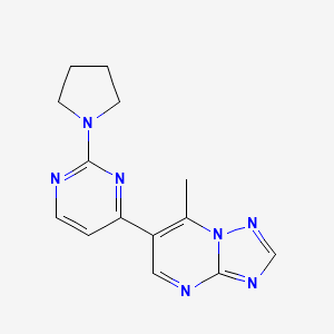 7-Methyl-6-[2-(pyrrolidin-1-yl)pyrimidin-4-yl][1,2,4]triazolo[1,5-a]pyrimidine