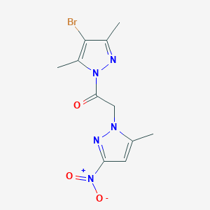 1-(4-bromo-3,5-dimethyl-1H-pyrazol-1-yl)-2-(5-methyl-3-nitro-1H-pyrazol-1-yl)ethanone