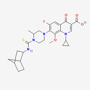 7-[4-(3-Bicyclo[2.2.1]heptanylcarbamothioyl)-3-methylpiperazin-1-yl]-1-cyclopropyl-6-fluoro-8-methoxy-4-oxoquinoline-3-carboxylic acid