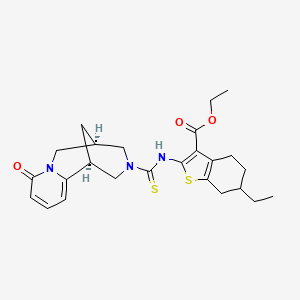 ethyl 6-ethyl-2-({[(1S,5R)-8-oxo-1,5,6,8-tetrahydro-2H-1,5-methanopyrido[1,2-a][1,5]diazocin-3(4H)-yl]carbonothioyl}amino)-4,5,6,7-tetrahydro-1-benzothiophene-3-carboxylate