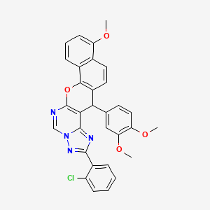 2-(2-chlorophenyl)-14-(3,4-dimethoxyphenyl)-11-methoxy-14H-benzo[7,8]chromeno[3,2-e][1,2,4]triazolo[1,5-c]pyrimidine