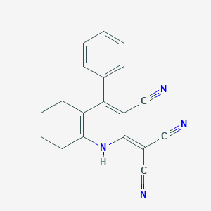 molecular formula C19H14N4 B11060985 (3-cyano-4-phenyl-5,6,7,8-tetrahydroquinolin-2(1H)-ylidene)propanedinitrile 