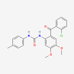 molecular formula C23H21ClN2O4 B11061009 1-{2-[(2-Chlorophenyl)carbonyl]-4,5-dimethoxyphenyl}-3-(4-methylphenyl)urea 