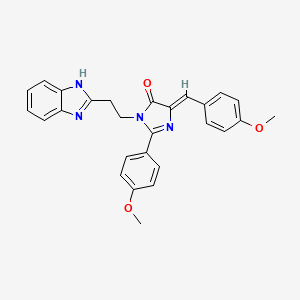 molecular formula C27H24N4O3 B11061033 (5Z)-3-[2-(1H-benzimidazol-2-yl)ethyl]-5-(4-methoxybenzylidene)-2-(4-methoxyphenyl)-3,5-dihydro-4H-imidazol-4-one 