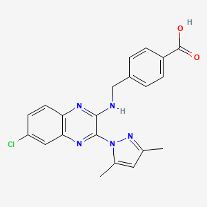 4-({[6-chloro-3-(3,5-dimethyl-1H-pyrazol-1-yl)quinoxalin-2-yl]amino}methyl)benzoic acid