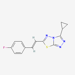 3-Cyclopropyl-6-[2-(4-fluorophenyl)ethenyl]-[1,2,4]triazolo[3,4-b][1,3,4]thiadiazole