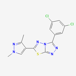 molecular formula C14H10Cl2N6S B11061113 3-(3,5-dichlorophenyl)-6-(1,3-dimethyl-1H-pyrazol-4-yl)[1,2,4]triazolo[3,4-b][1,3,4]thiadiazole 