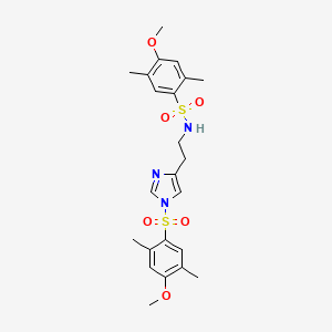 molecular formula C23H29N3O6S2 B11061115 4-methoxy-N-(2-{1-[(4-methoxy-2,5-dimethylphenyl)sulfonyl]-1H-imidazol-4-yl}ethyl)-2,5-dimethylbenzenesulfonamide 