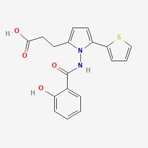 3-[1-{[(2-hydroxyphenyl)carbonyl]amino}-5-(thiophen-2-yl)-1H-pyrrol-2-yl]propanoic acid