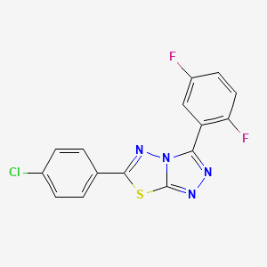 molecular formula C15H7ClF2N4S B11061159 6-(4-Chlorophenyl)-3-(2,5-difluorophenyl)[1,2,4]triazolo[3,4-b][1,3,4]thiadiazole 