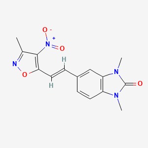 1,3-dimethyl-5-[(E)-2-(3-methyl-4-nitro-1,2-oxazol-5-yl)ethenyl]-1,3-dihydro-2H-benzimidazol-2-one