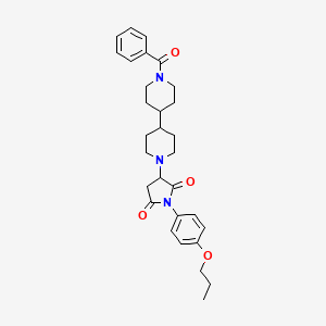 molecular formula C30H37N3O4 B11061177 3-[1'-(Phenylcarbonyl)-4,4'-bipiperidin-1-yl]-1-(4-propoxyphenyl)pyrrolidine-2,5-dione 