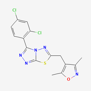 molecular formula C15H11Cl2N5OS B11061210 3-(2,4-Dichlorophenyl)-6-[(3,5-dimethyl-1,2-oxazol-4-yl)methyl][1,2,4]triazolo[3,4-b][1,3,4]thiadiazole 