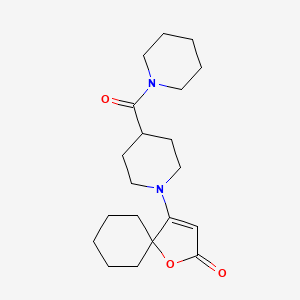 molecular formula C20H30N2O3 B11061221 4-[4-(Piperidin-1-ylcarbonyl)piperidin-1-yl]-1-oxaspiro[4.5]dec-3-en-2-one 