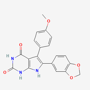 6-(1,3-benzodioxol-5-yl)-5-(4-methoxyphenyl)-1H-pyrrolo[2,3-d]pyrimidine-2,4(3H,7H)-dione