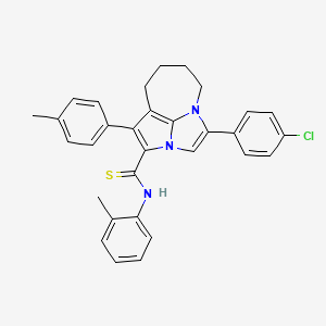 4-(4-Chlorophenyl)-N~2~-(2-methylphenyl)-1-(4-methylphenyl)-5,6,7,8-tetrahydro-2A,4A-diazacyclopenta[CD]azulene-2-carbothioamide