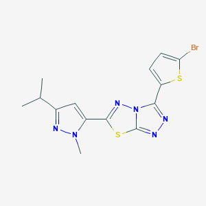 3-(5-bromothiophen-2-yl)-6-[1-methyl-3-(propan-2-yl)-1H-pyrazol-5-yl][1,2,4]triazolo[3,4-b][1,3,4]thiadiazole