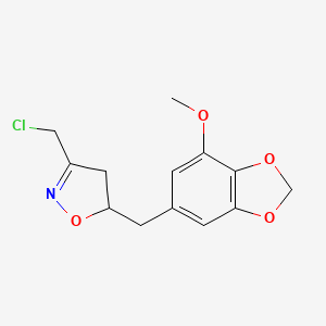 3-(Chloromethyl)-5-[(7-methoxy-1,3-benzodioxol-5-yl)methyl]-4,5-dihydro-1,2-oxazole