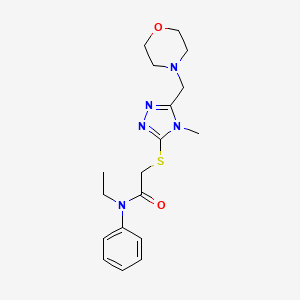 N-ethyl-2-{[4-methyl-5-(morpholin-4-ylmethyl)-4H-1,2,4-triazol-3-yl]sulfanyl}-N-phenylacetamide