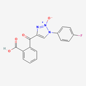 molecular formula C16H10FN3O4 B11061292 2-{[1-(4-fluorophenyl)-2-oxido-1H-1,2,3-triazol-4-yl]carbonyl}benzoic acid 