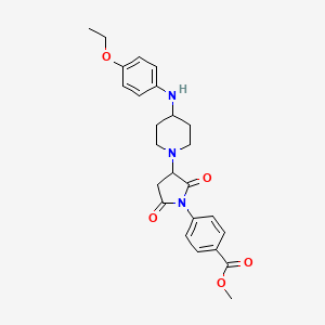 molecular formula C25H29N3O5 B11061304 Methyl 4-(3-{4-[(4-ethoxyphenyl)amino]piperidin-1-yl}-2,5-dioxopyrrolidin-1-yl)benzoate 