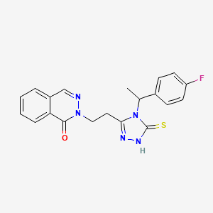 2-(2-{4-[1-(4-fluorophenyl)ethyl]-5-sulfanyl-4H-1,2,4-triazol-3-yl}ethyl)phthalazin-1(2H)-one