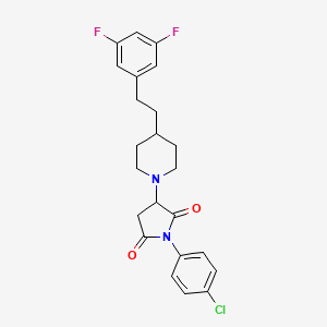 molecular formula C23H23ClF2N2O2 B11061340 1-(4-Chlorophenyl)-3-{4-[2-(3,5-difluorophenyl)ethyl]piperidin-1-yl}pyrrolidine-2,5-dione 