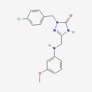 2-[(4-Chlorophenyl)methyl]-5-([(3-methoxyphenyl)amino]methyl)-2,3-dihydro-1H-1,2,4-triazol-3-one