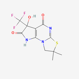 3-Hydroxy-7,7-dimethyl-3-(trifluoromethyl)-1,3,7,8-tetrahydropyrrolo[3,2-e][1,3]thiazolo[3,2-a]pyrimidine-2,4-dione