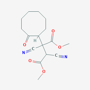 molecular formula C16H20N2O5 B11061354 Dimethyl 2,3-dicyano-2-(2-oxocyclooctyl)succinate 