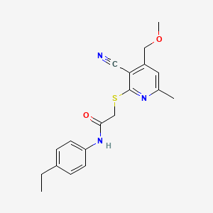 2-{[3-cyano-4-(methoxymethyl)-6-methylpyridin-2-yl]sulfanyl}-N-(4-ethylphenyl)acetamide