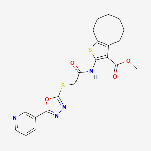 Methyl 2-[({[5-(pyridin-3-yl)-1,3,4-oxadiazol-2-yl]sulfanyl}acetyl)amino]-4,5,6,7,8,9-hexahydrocycloocta[b]thiophene-3-carboxylate