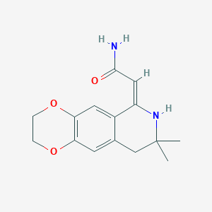 molecular formula C15H18N2O3 B11061448 Acetamide, 2-[2,3,8,9-tetrahydro-8,8-dimethyl[1,4]dioxino[2,3-g]isoquinolin-6(7H)-yliden]- 