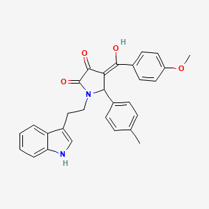 molecular formula C29H26N2O4 B11061452 3-hydroxy-1-[2-(1H-indol-3-yl)ethyl]-4-[(4-methoxyphenyl)carbonyl]-5-(4-methylphenyl)-1,5-dihydro-2H-pyrrol-2-one 