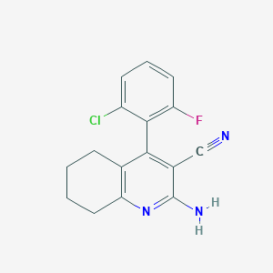 molecular formula C16H13ClFN3 B11061455 2-Amino-4-(2-chloro-6-fluorophenyl)-5,6,7,8-tetrahydroquinoline-3-carbonitrile 