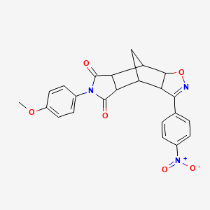 6-(4-methoxyphenyl)-3-(4-nitrophenyl)-4a,7a,8,8a-tetrahydro-3aH-4,8-methano[1,2]oxazolo[4,5-f]isoindole-5,7(4H,6H)-dione