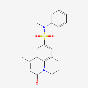 molecular formula C20H20N2O3S B11061479 N,7-dimethyl-5-oxo-N-phenyl-2,3-dihydro-1H,5H-pyrido[3,2,1-ij]quinoline-9-sulfonamide 