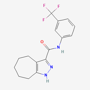 molecular formula C16H16F3N3O B11061492 N-[3-(trifluoromethyl)phenyl]-1,4,5,6,7,8-hexahydrocyclohepta[c]pyrazole-3-carboxamide 