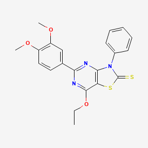 molecular formula C21H19N3O3S2 B11061511 5-(3,4-dimethoxyphenyl)-7-ethoxy-3-phenyl[1,3]thiazolo[4,5-d]pyrimidine-2(3H)-thione 