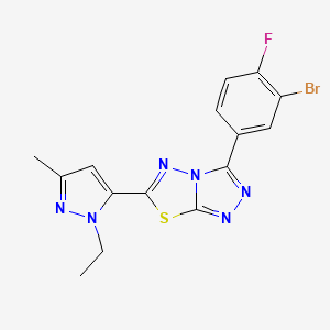 3-(3-bromo-4-fluorophenyl)-6-(1-ethyl-3-methyl-1H-pyrazol-5-yl)[1,2,4]triazolo[3,4-b][1,3,4]thiadiazole