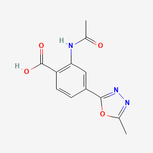 molecular formula C12H11N3O4 B11061522 2-(Acetylamino)-4-(5-methyl-1,3,4-oxadiazol-2-yl)benzoic acid 