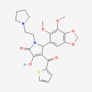 5-(6,7-dimethoxy-1,3-benzodioxol-5-yl)-3-hydroxy-1-[2-(pyrrolidin-1-yl)ethyl]-4-(thiophen-2-ylcarbonyl)-1,5-dihydro-2H-pyrrol-2-one