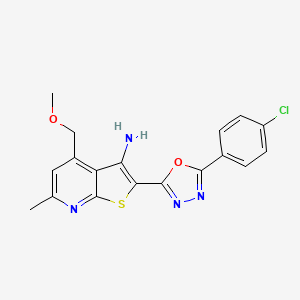 2-[5-(4-Chlorophenyl)-1,3,4-oxadiazol-2-yl]-4-(methoxymethyl)-6-methylthieno[2,3-b]pyridin-3-amine