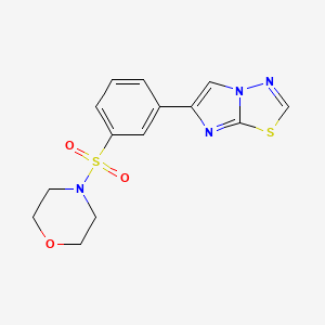 molecular formula C14H14N4O3S2 B11061556 3-Imidazo[2,1-B][1,3,4]thiadiazol-6-ylphenyl morpholino sulfone 