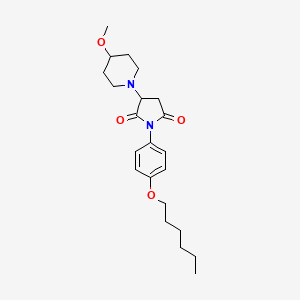 1-[4-(Hexyloxy)phenyl]-3-(4-methoxypiperidin-1-yl)pyrrolidine-2,5-dione